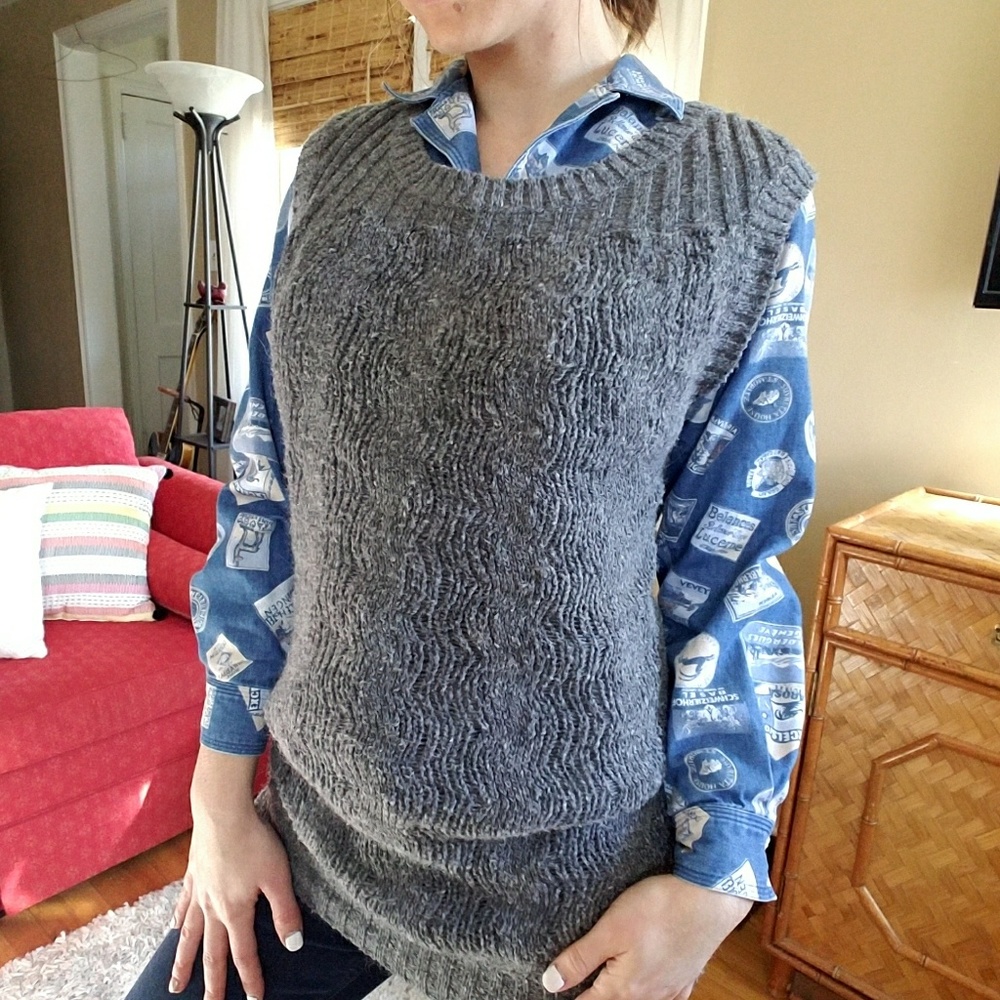 Cable Knit Sweater Vest Tunic